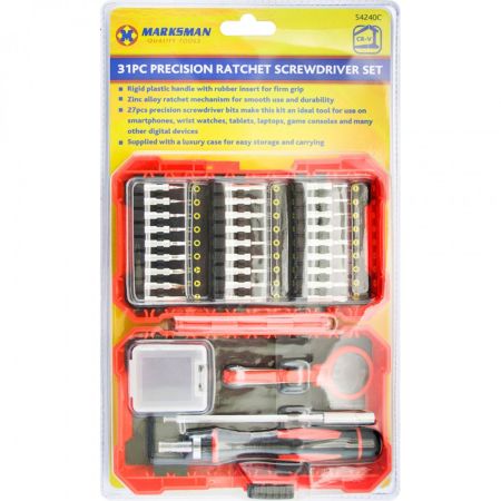 MARKSMAN 31PC Precision Ratchet Screwdriver Set